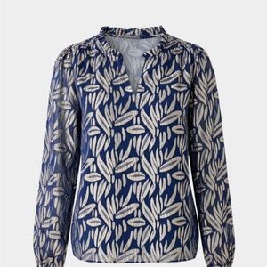 NWT Lilly Pulitzer GIANA SILK TOP “Low Tide Navy Metallic” MSRP $198 NWT sz XXL